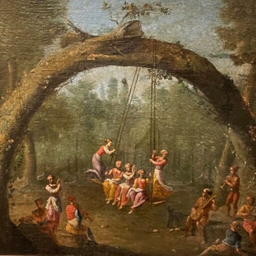 "l’escarpolette". École française du xviiième siècle. hst