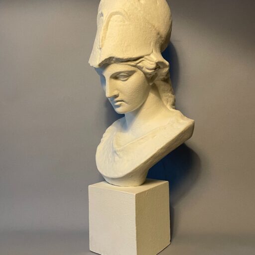 Buste d’athéna en plâtre dite "pallas de velletri" h 55cm (minerve)