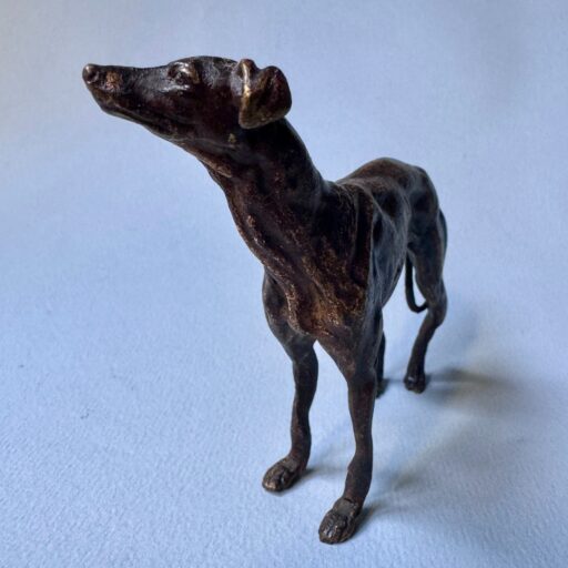 Lévrier Greyhound en bronze de Vienne, sculpture chien