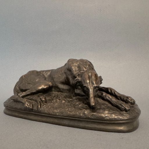 Bronze "lévrier couché" - paul gayrard - cire perdue susse frères