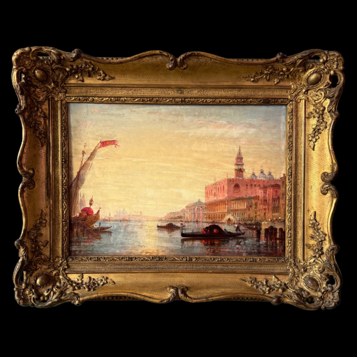 Charles-clément calderon grand canal à venise huile sur panneau