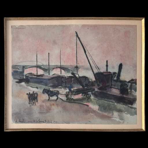 Maurice asselin - aquarelle - vue de paris