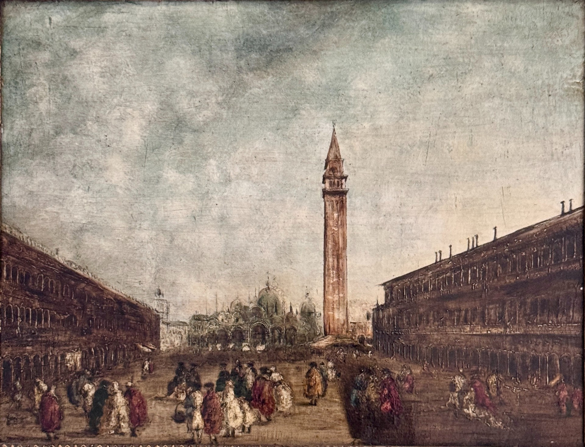 Carnaval de venise - huile sur cuivre - place saint marc – Image 2