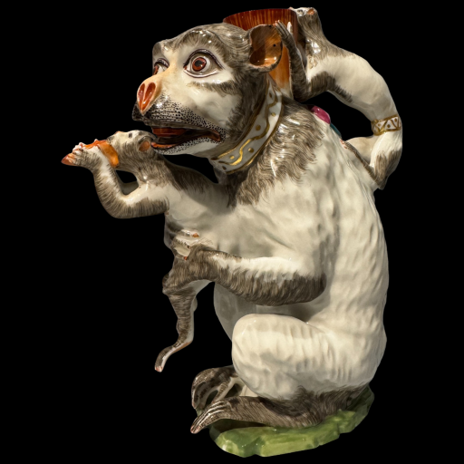 Théière en forme de singe en porcelaine samson (kandler - meissen)