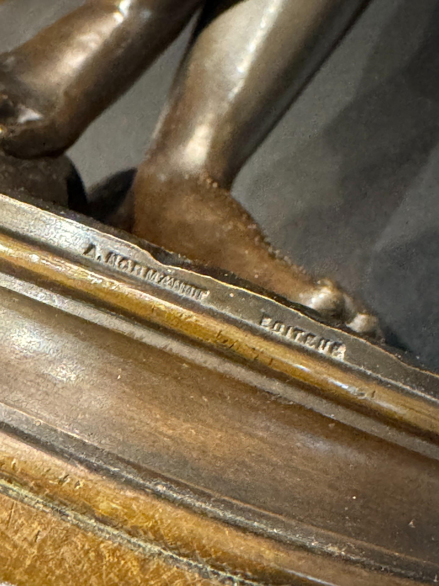 Paire de sculptures en bronze "faune au chevreau" & "femme à la colombe" ch. gumery – Image 9