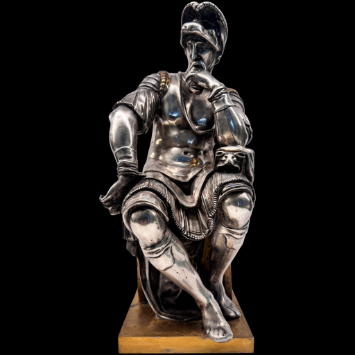 Sculpture en bronze argenté, laurent de medicis, xixème barbedienne h 37