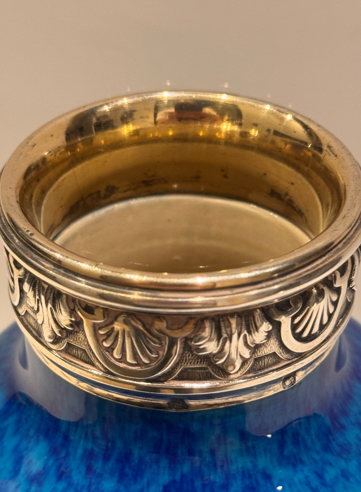 Vase en porcelaine bleue monté argent minerve - paul milet à sèvres – Image 6