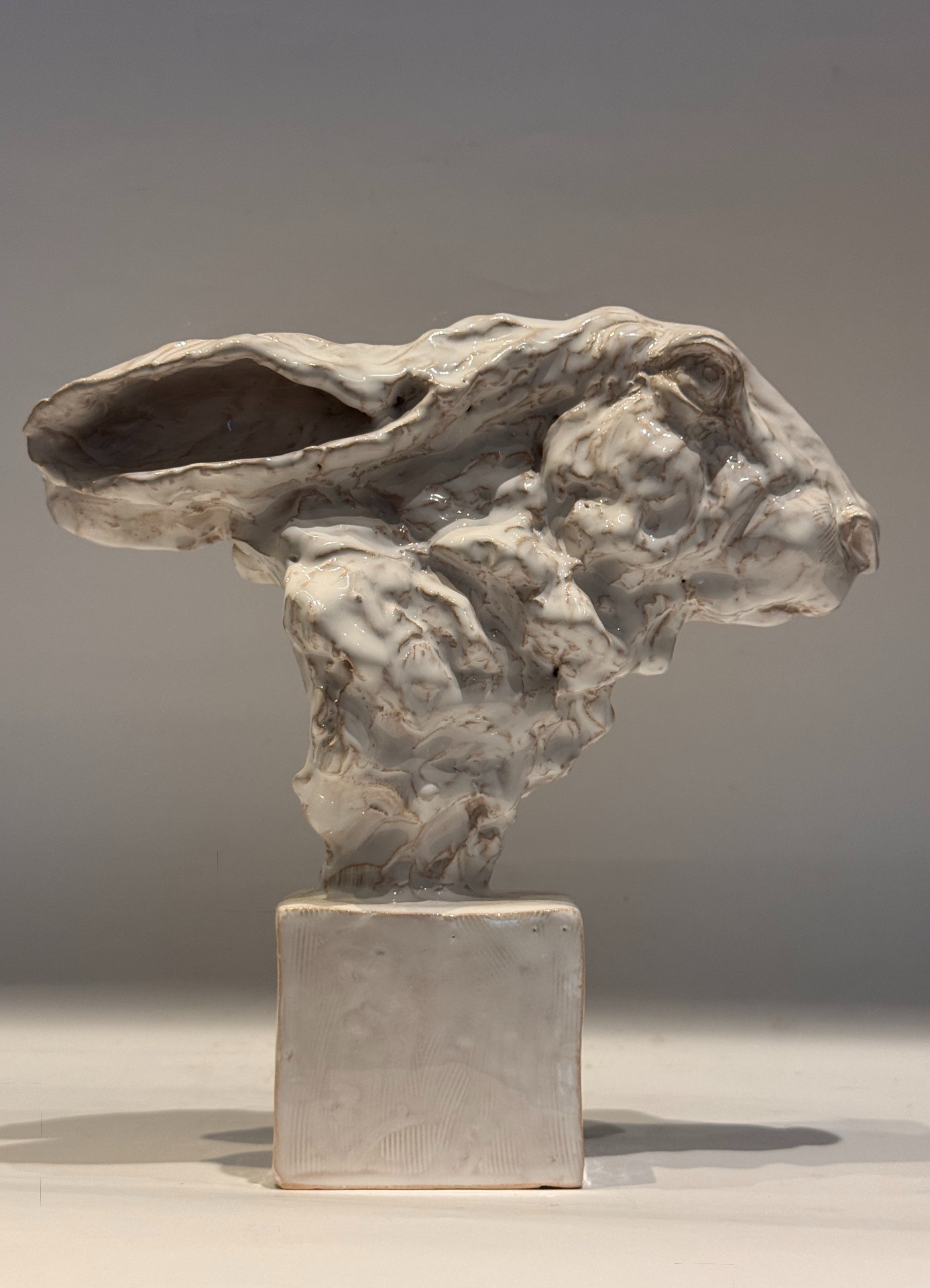 Buste de lièvre - jean-paul gourdon – sculpture en terre cuite émaillée – Image 3