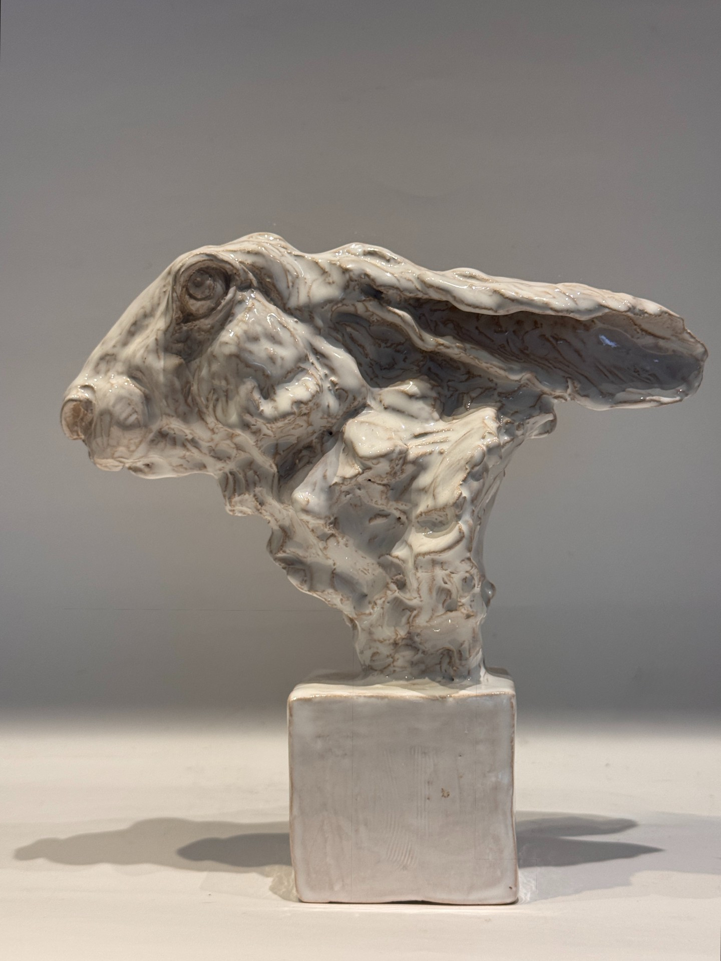 Buste de lièvre - jean-paul gourdon – sculpture en terre cuite émaillée – Image 4