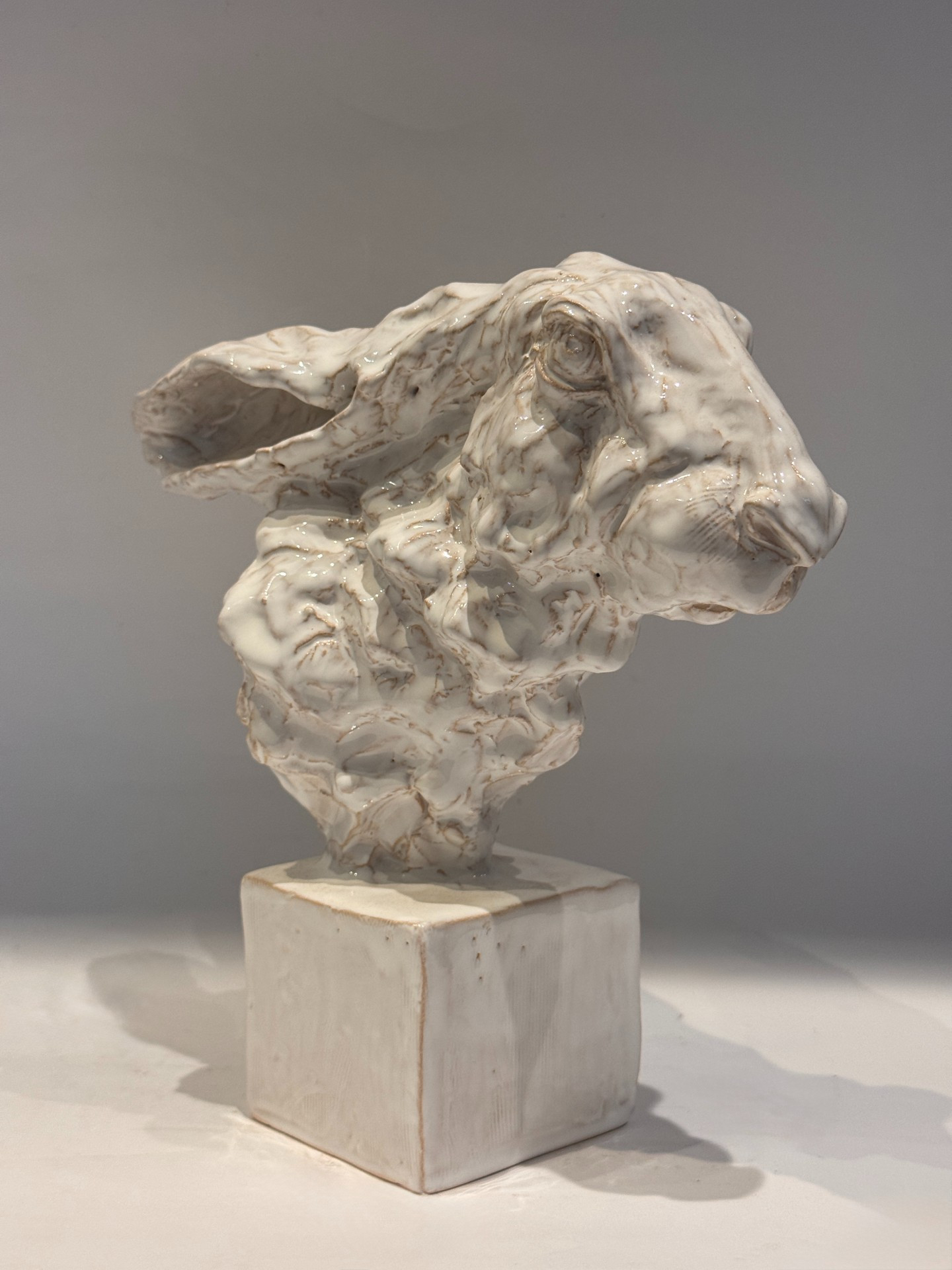 Buste de lièvre - jean-paul gourdon – sculpture en terre cuite émaillée – Image 5