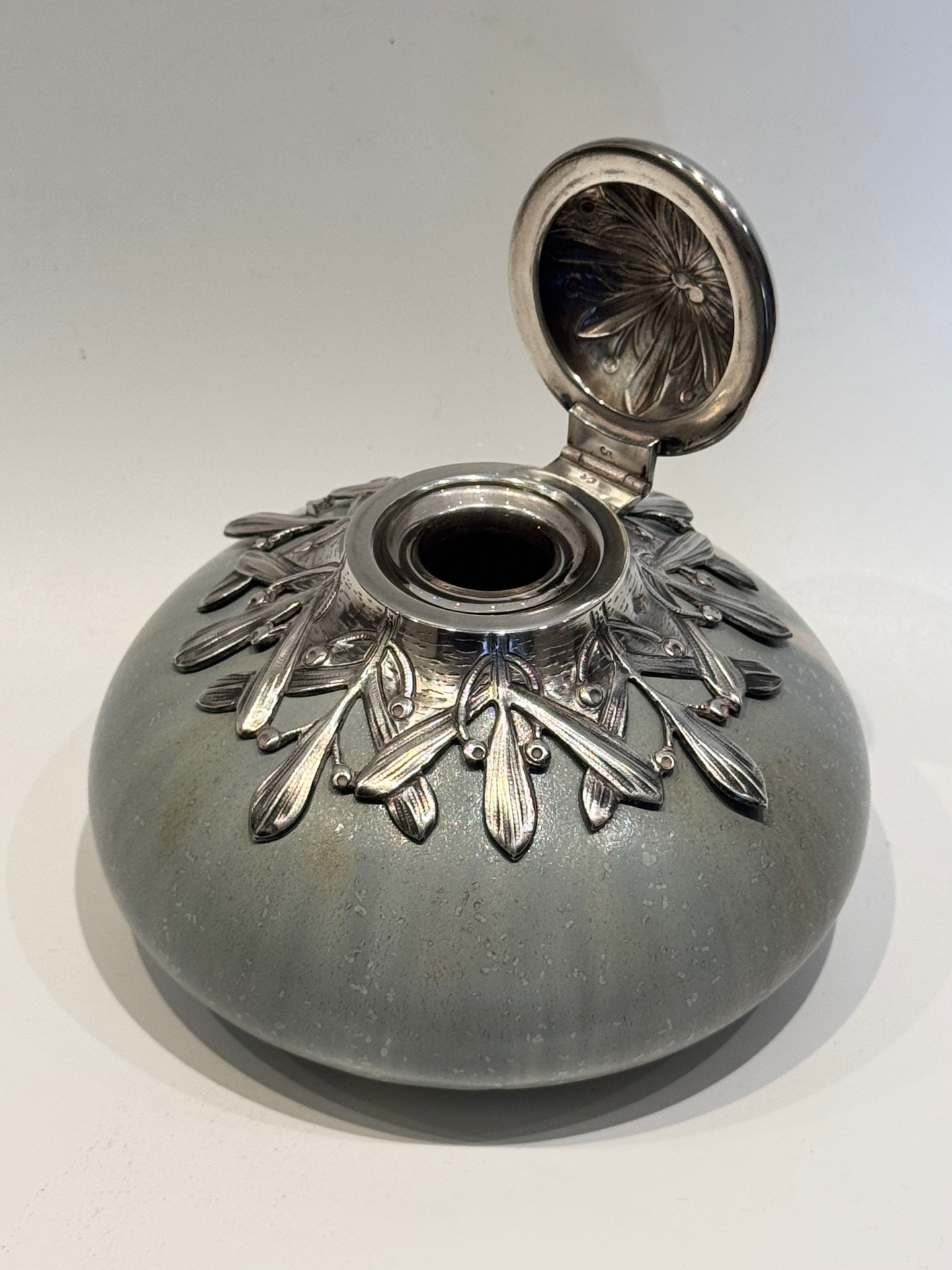 Encrier art nouveau monture argent par victor saglier et paul milet à sèvres – Image 3