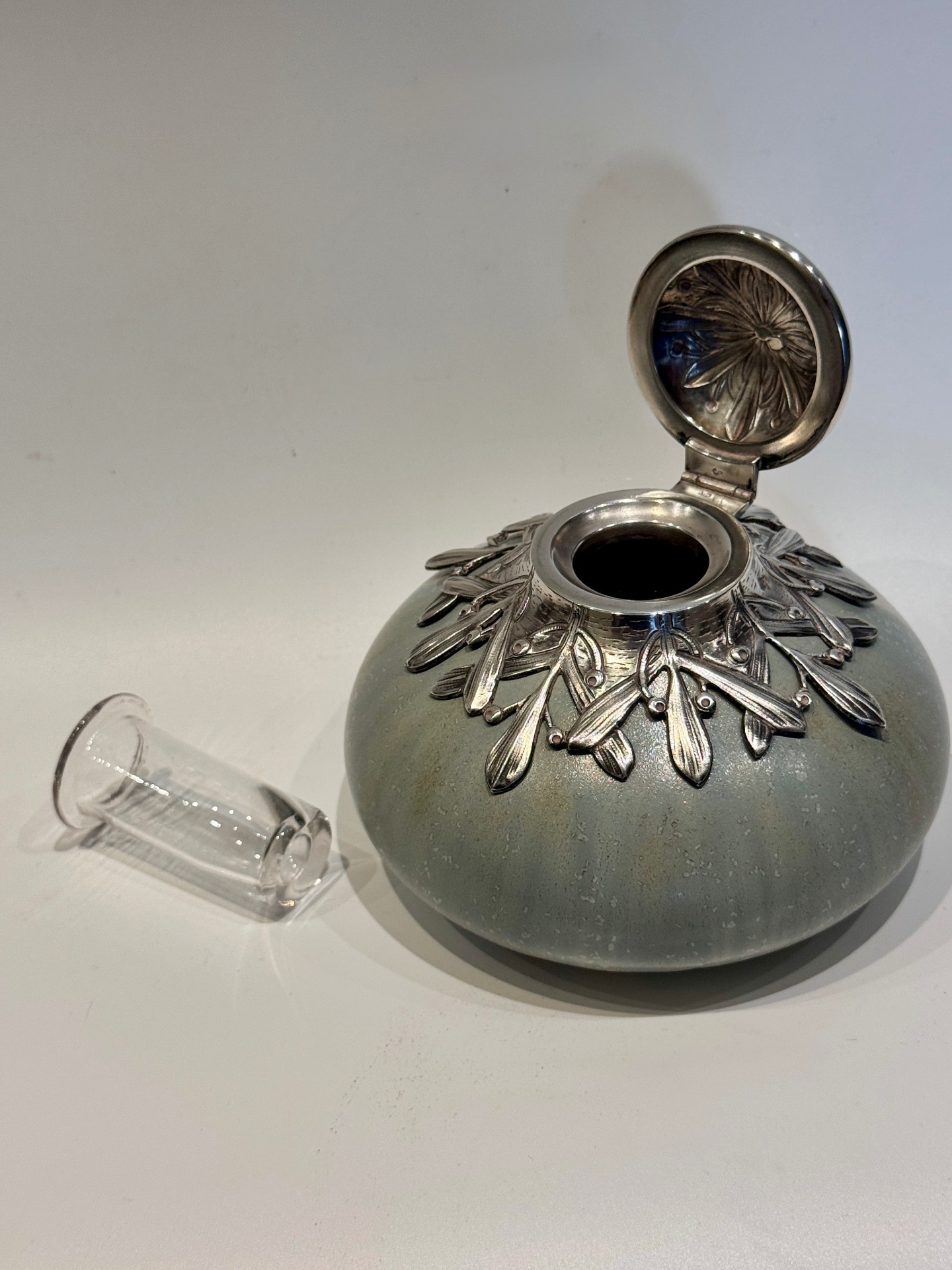 Encrier art nouveau monture argent par victor saglier et paul milet à sèvres – Image 5