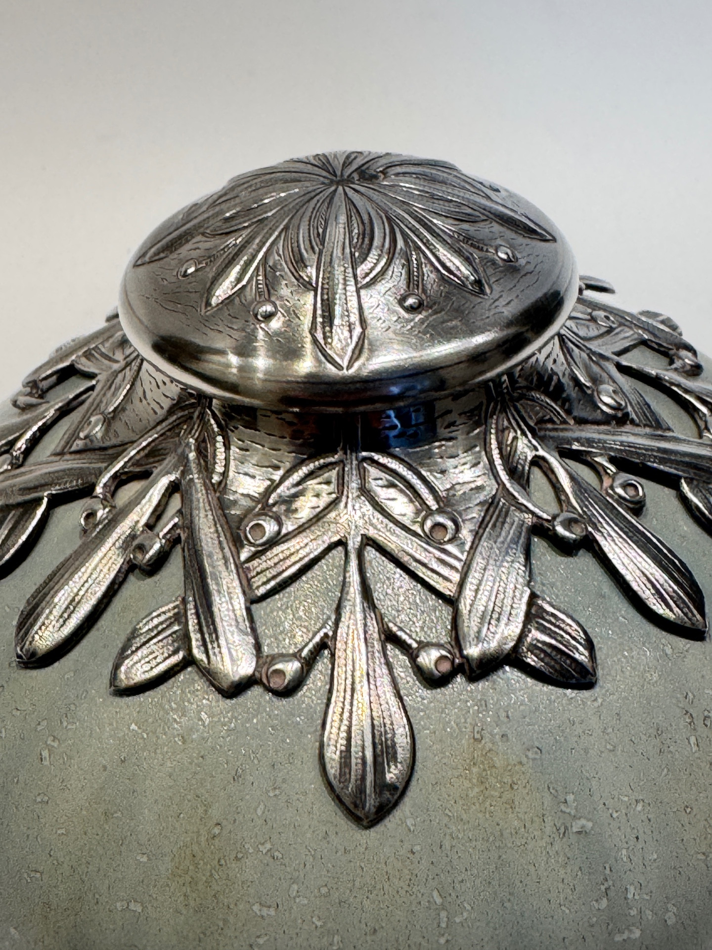 Encrier art nouveau monture argent par victor saglier et paul milet à sèvres – Image 4
