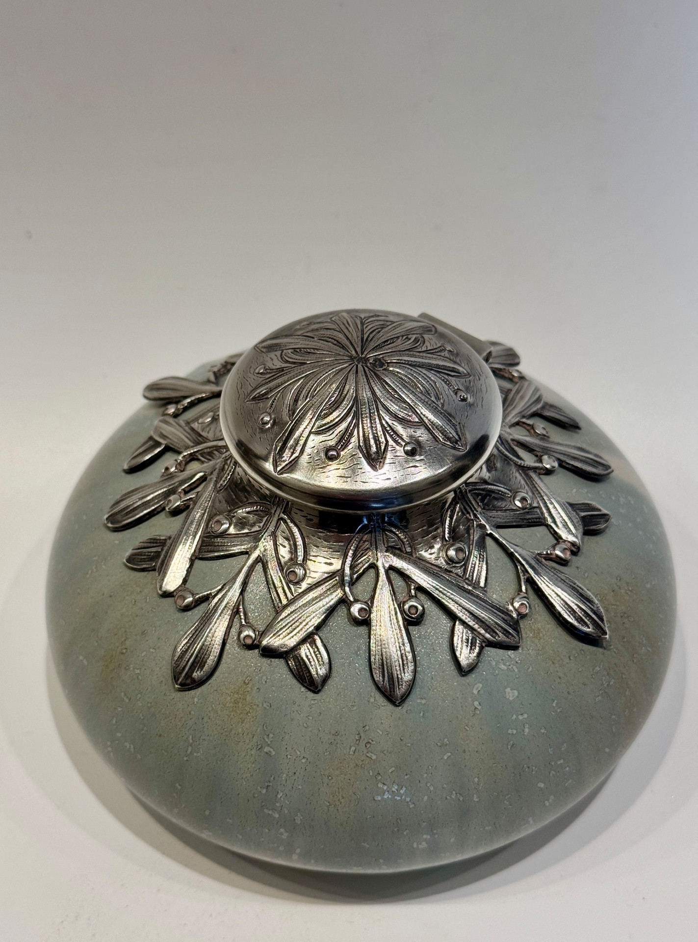 Encrier art nouveau monture argent par victor saglier et paul milet à sèvres – Image 2