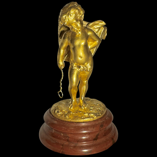 Angelot vendangeur - louis kley - sculpture bronze doré - e. soleau
